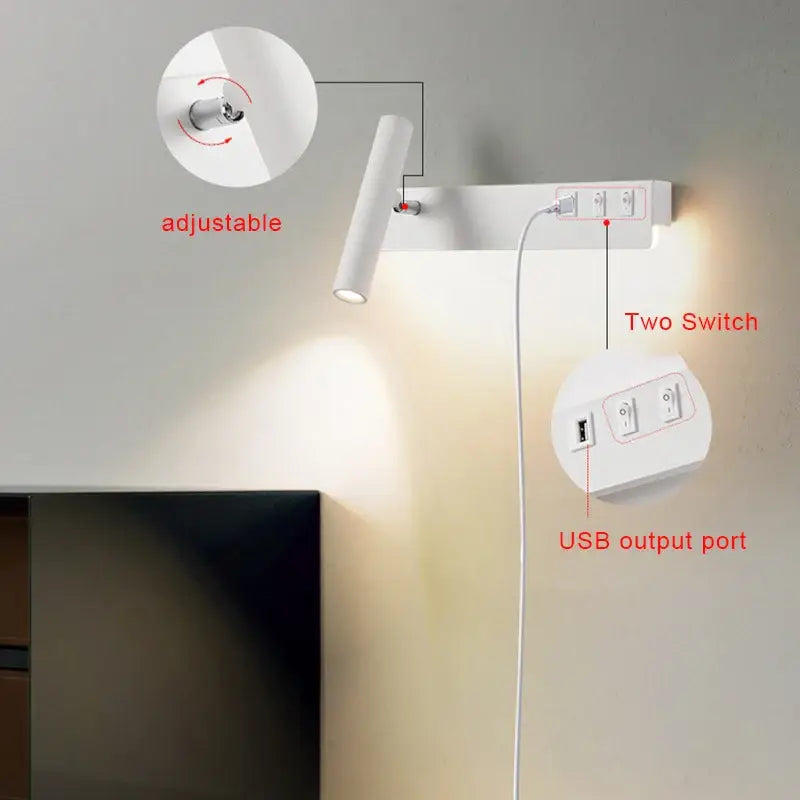 wall mounted bedside lamp