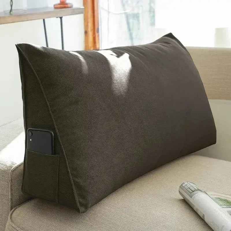 ergonomic wedge pillow for relaxing in bed