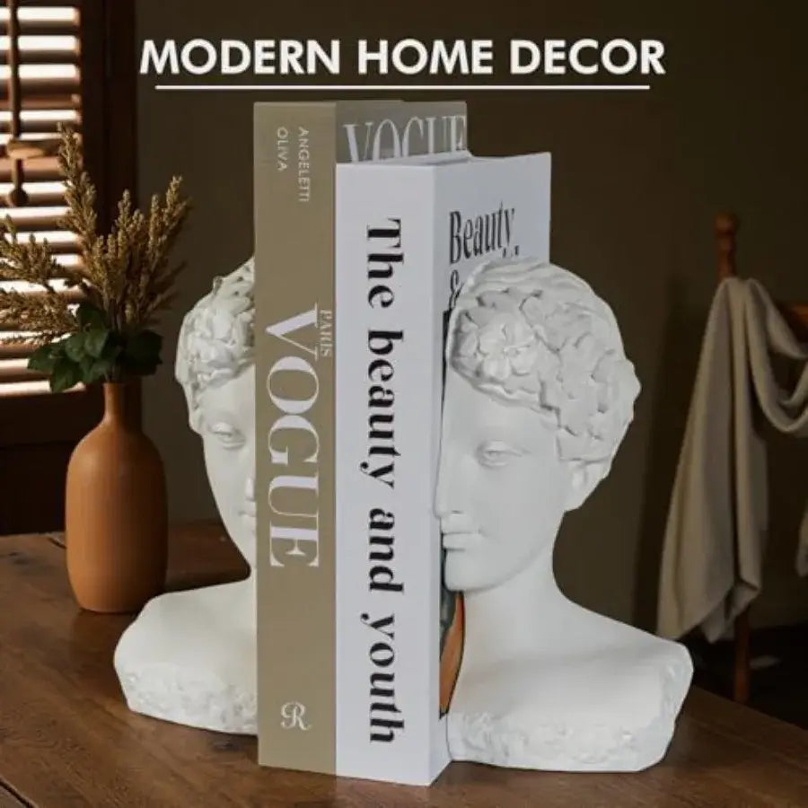 minimalist white bookend for stylish decor