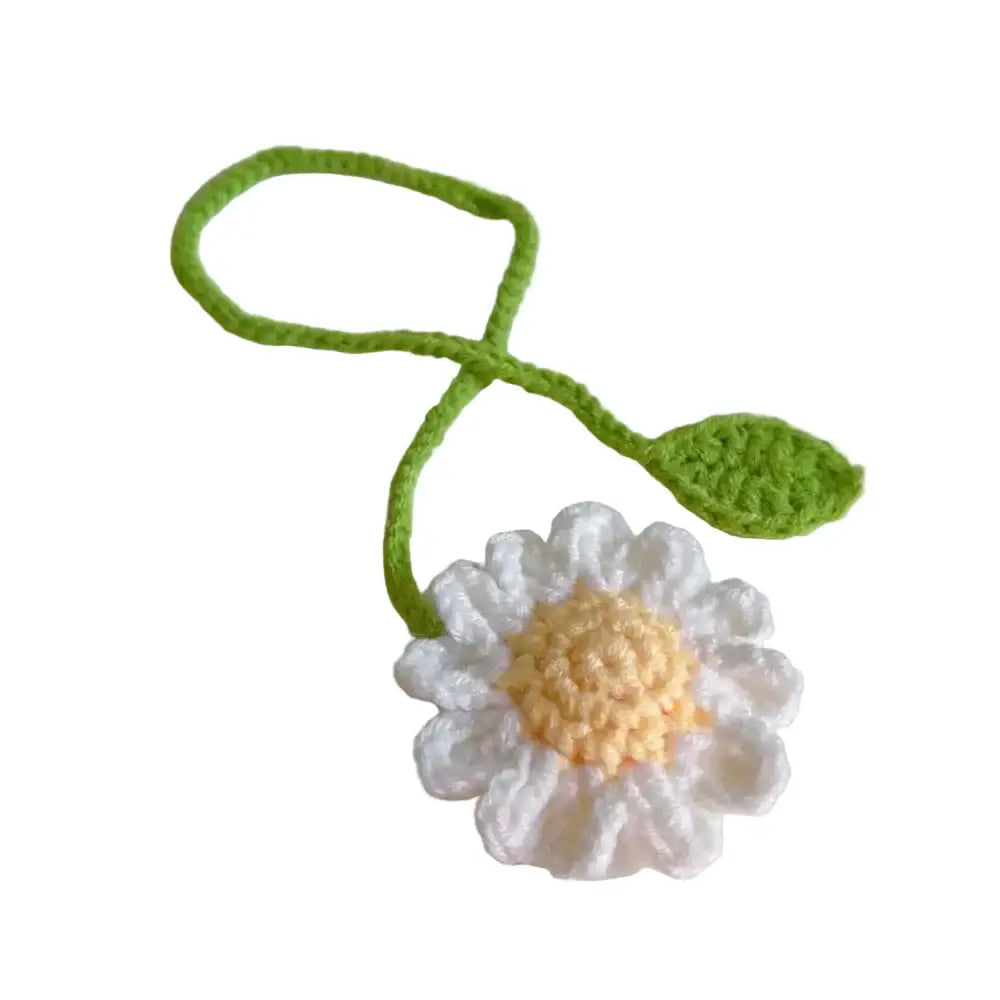 white daisy crochet bookmark