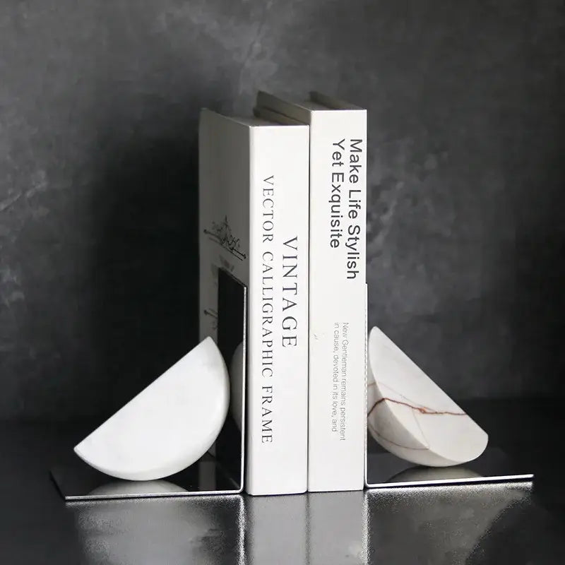 decorative bookend in white marble