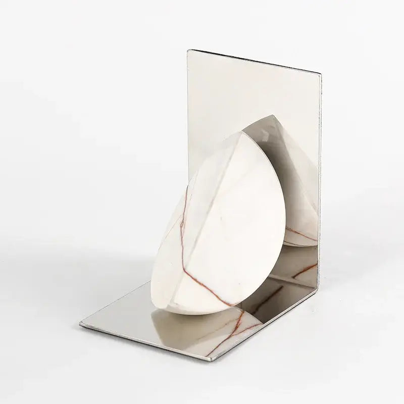 stylish white marble bookend for home decor