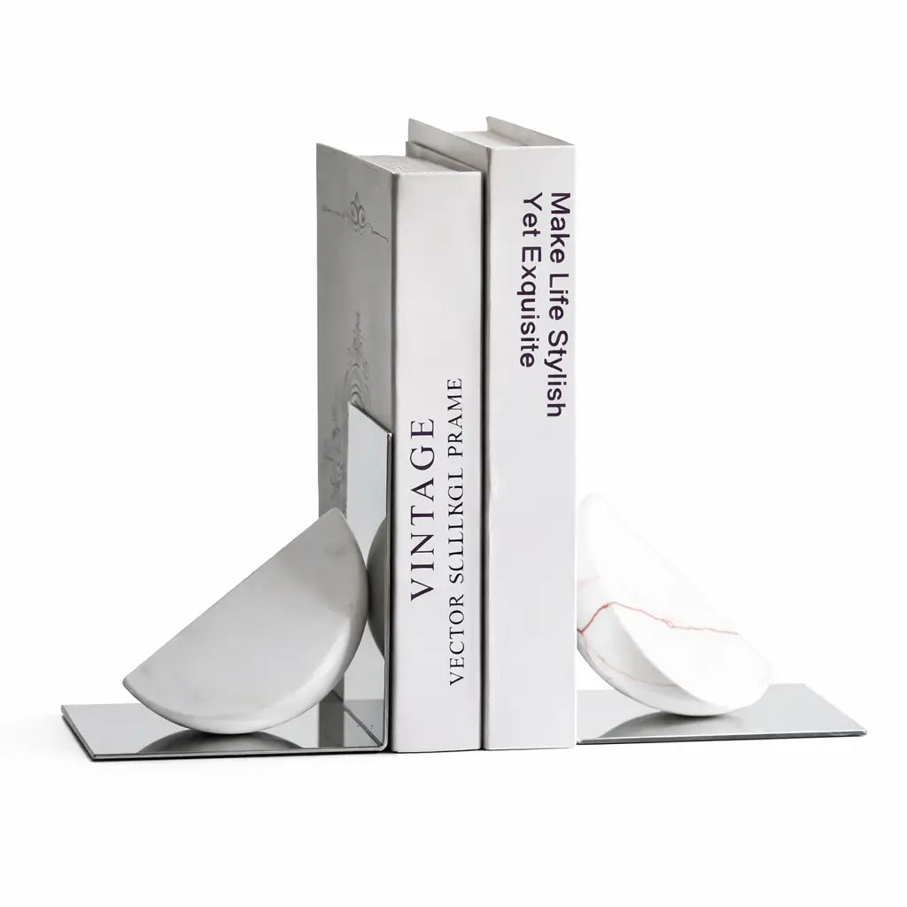 White marble bookend