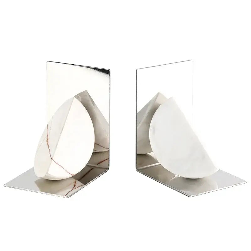 modern white marble bookend for office