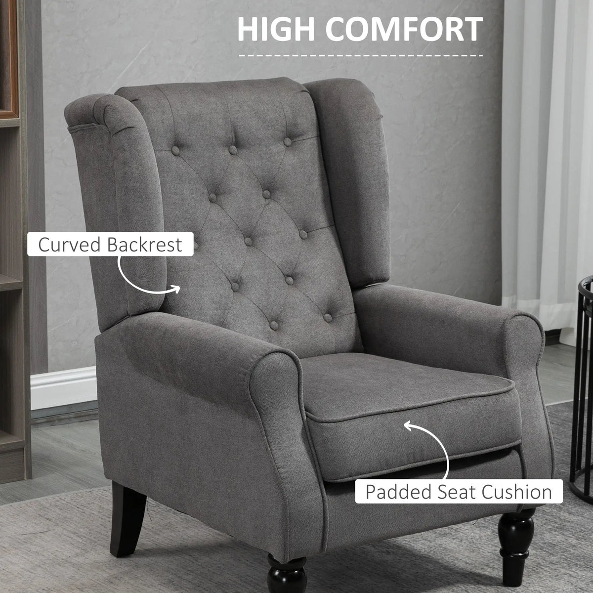 comfortable reading chair with wingbacks