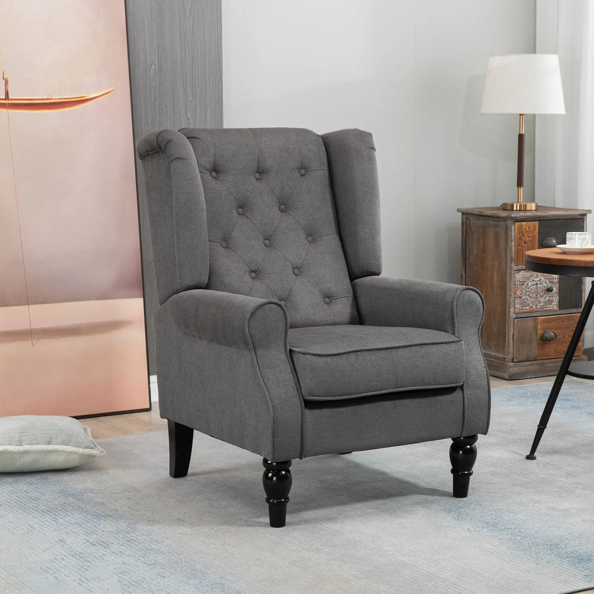 winged armchair for cozy reading