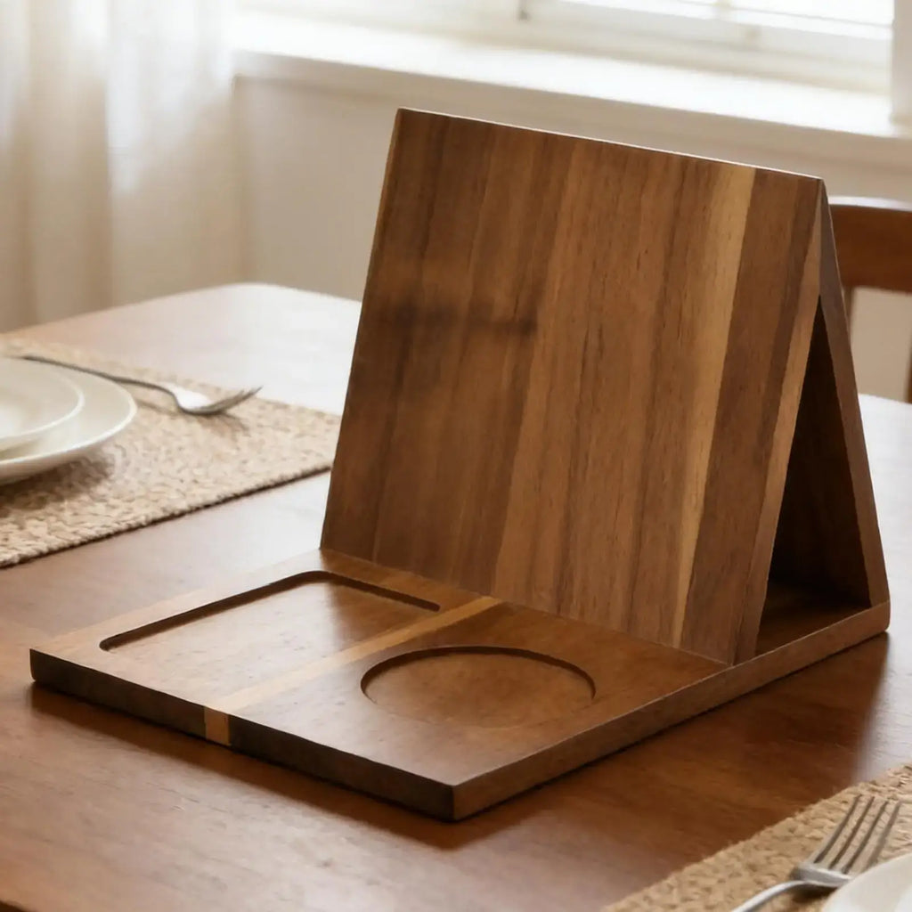 wooden book holder for hands free reading