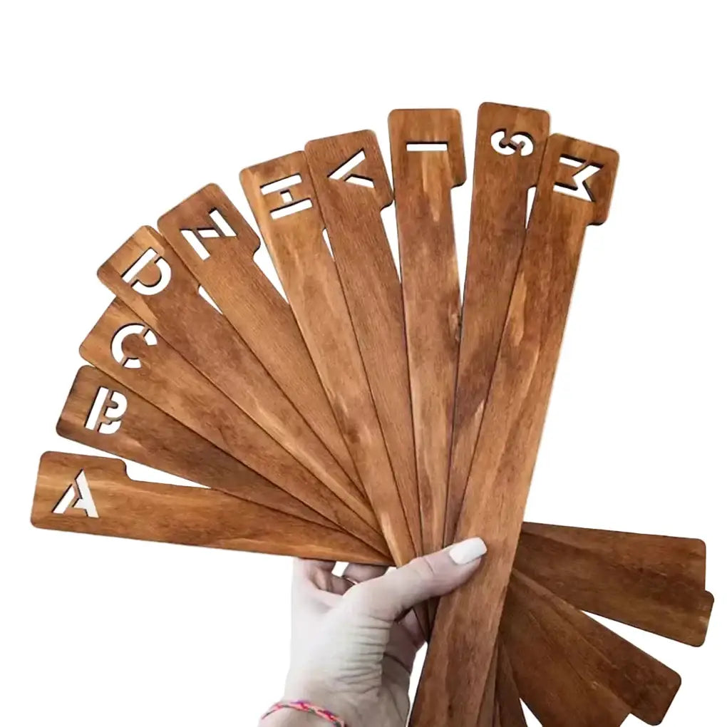 Wooden Bookmark Alphabetical
