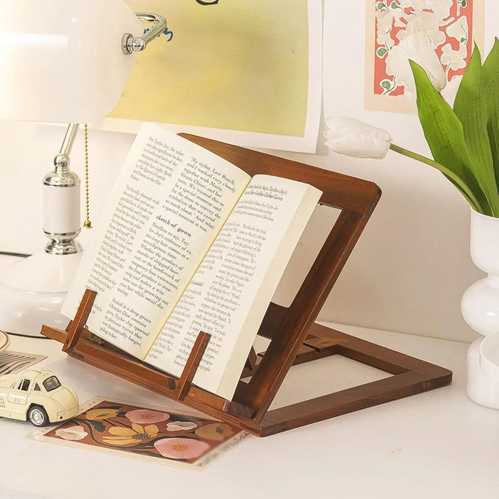 wooden cookbook stand