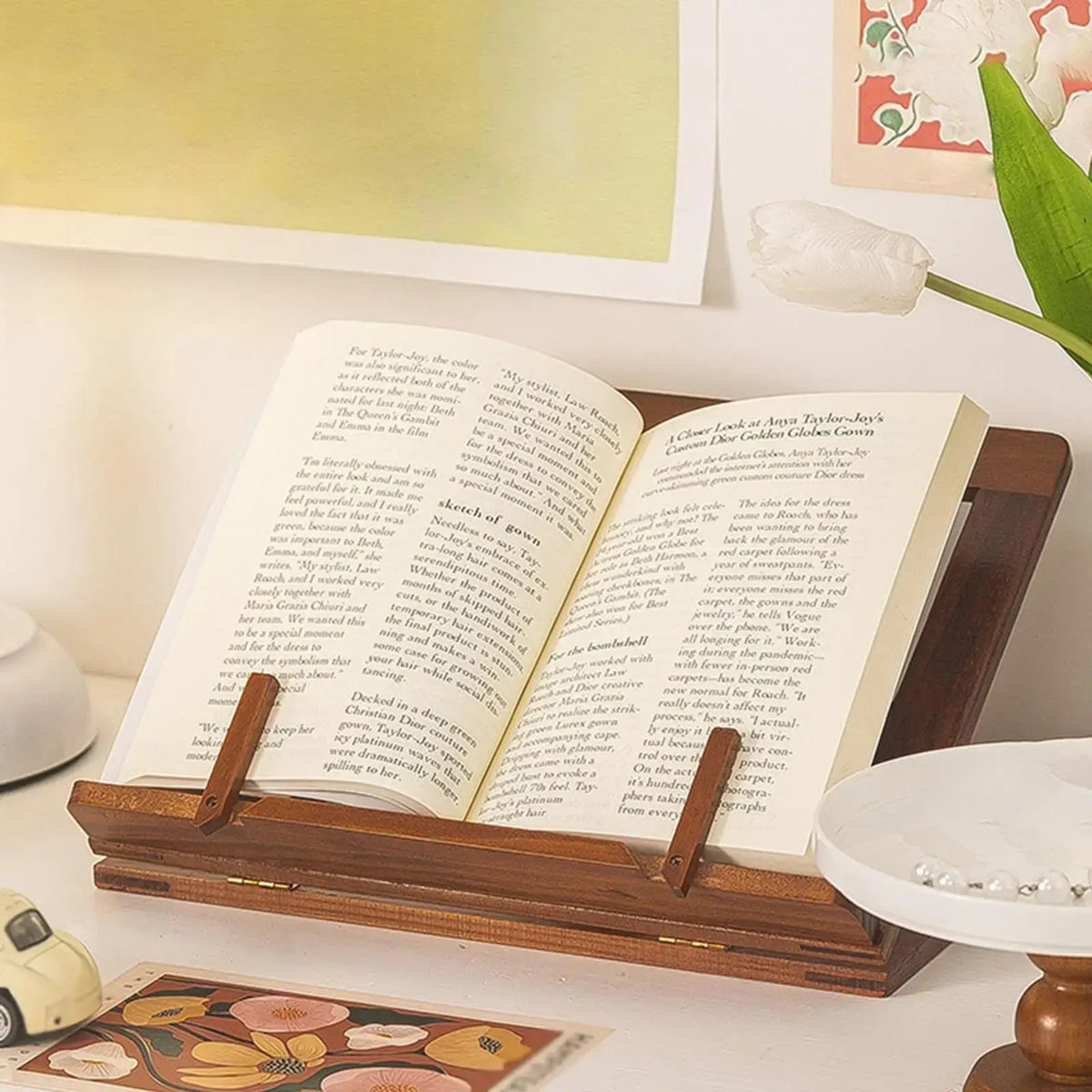 recipe holder made of wood