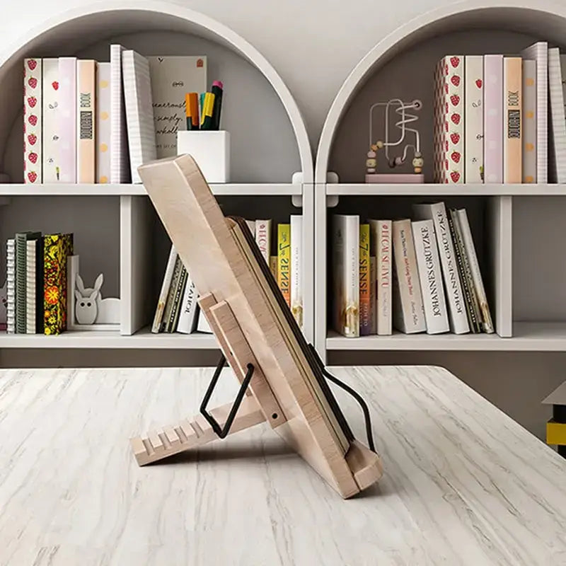 wooden kitchen recipe holder