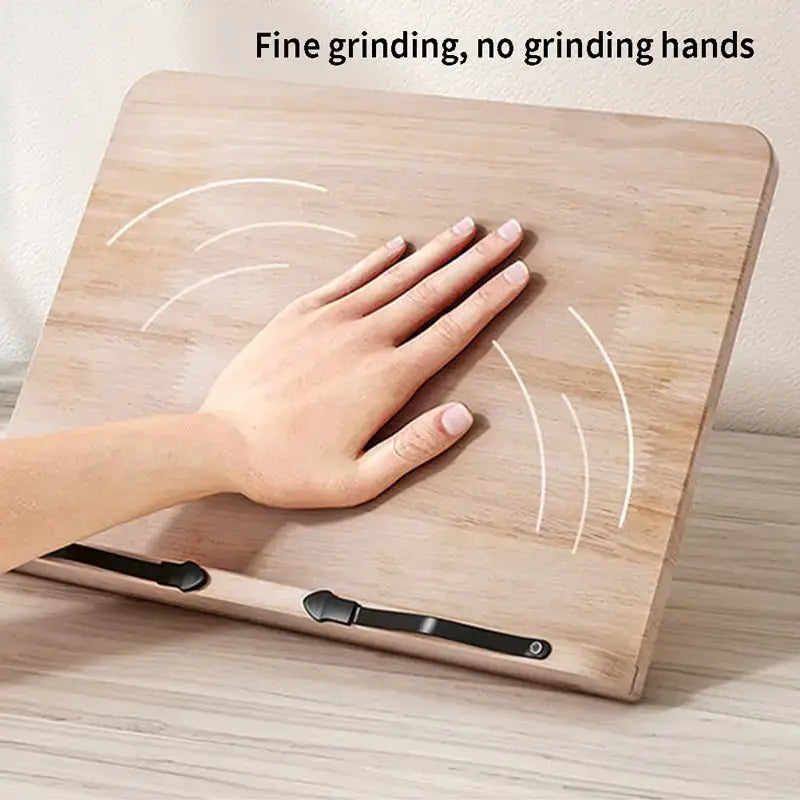 handcrafted wooden recipe display