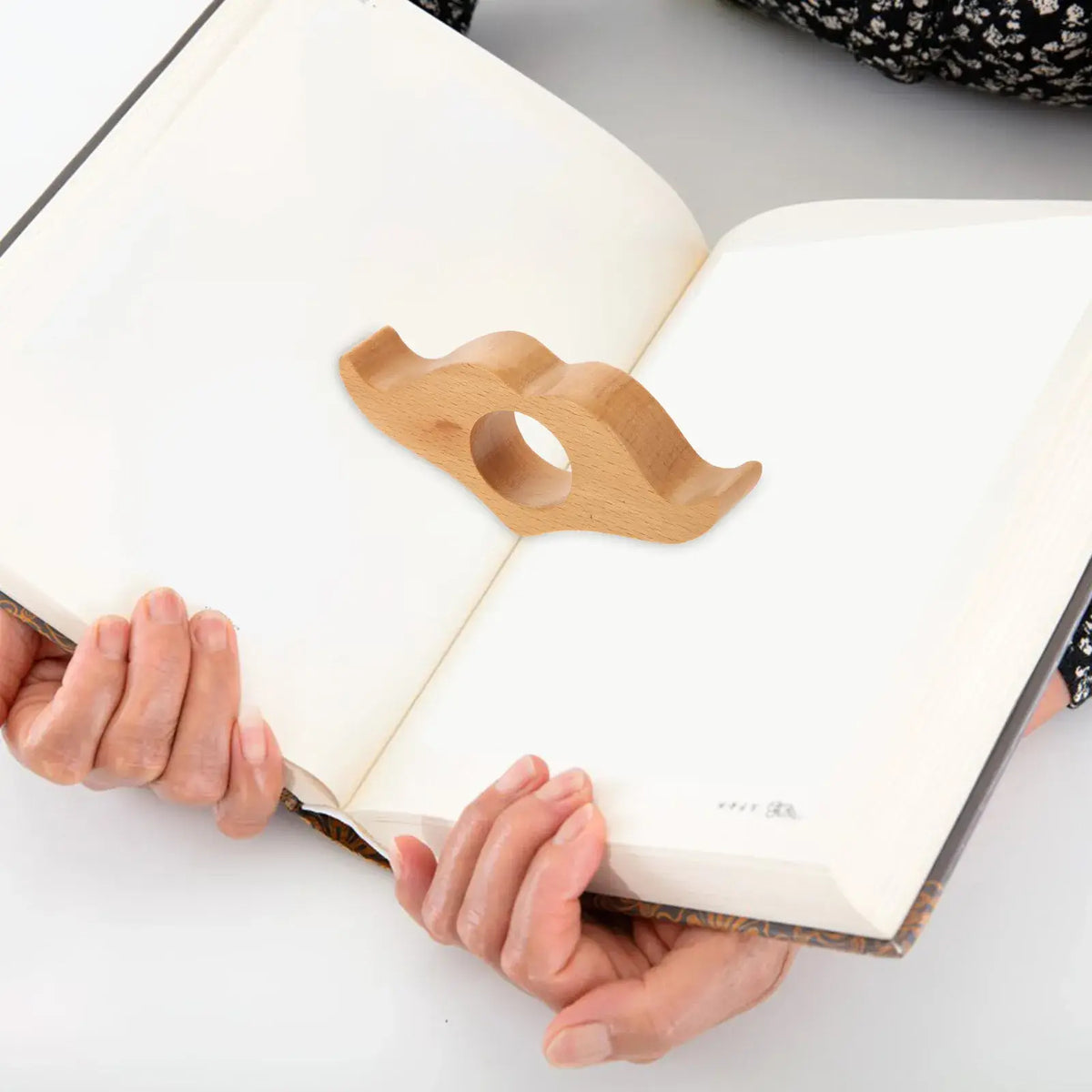wooden book page holder for reading