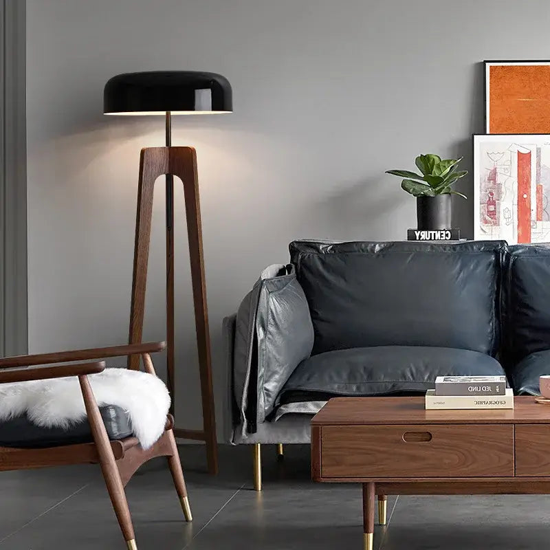 Wooden Tripod Floor Lamp