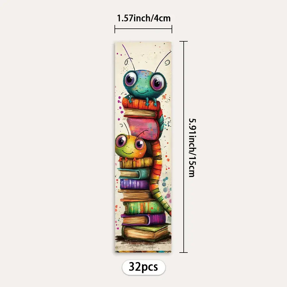 whimsical worm design bookmark