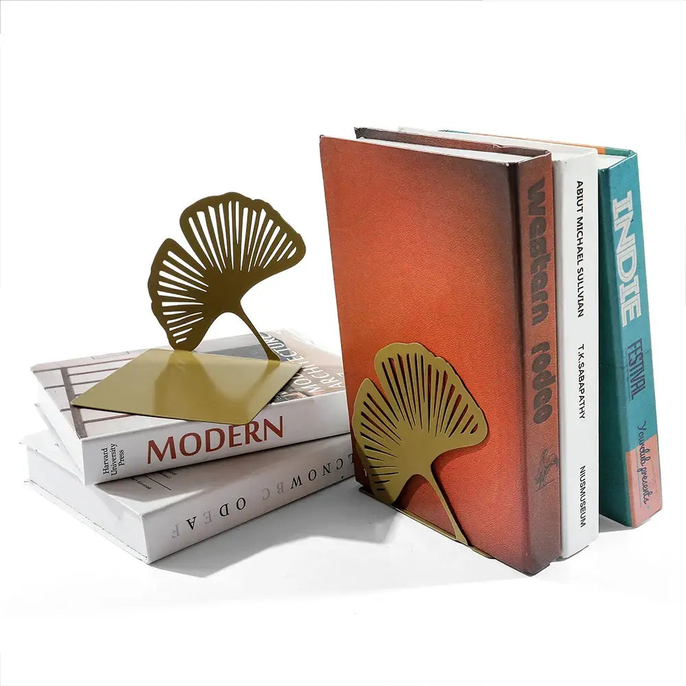 metal bookend in vibrant yellow